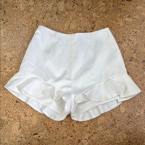 KEEPSAKE White Ruffle Hem Women's Shorts